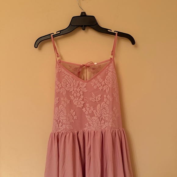 Pink Lace Maxi Dress Sz 2/4 - Picture 4 of 10